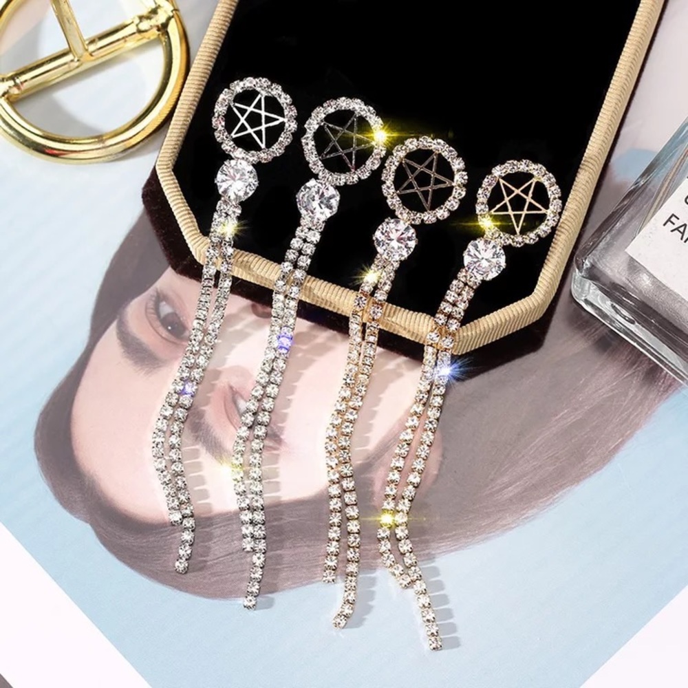 Blingbling chic star earrings